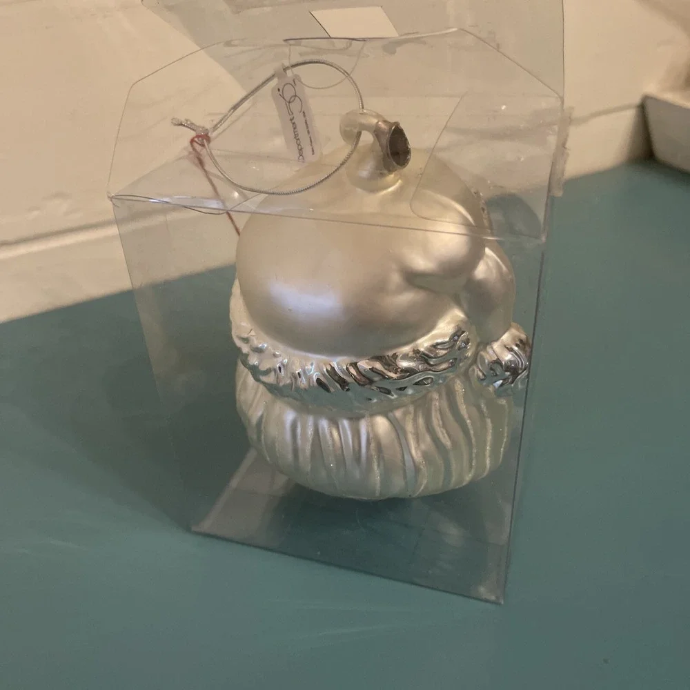 Dept 56 Mercury Glass Oversized Santa‎ Ornament Rare Holiday Christmas